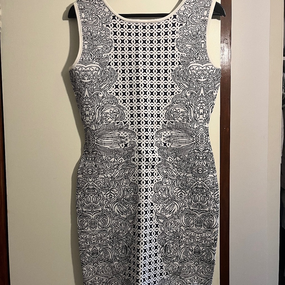 BCBG Bodycontour Dress - Black/White - M